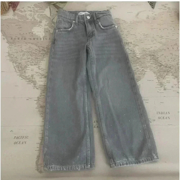 Zara Other - ZARA Wide Leg Gray And Silver Jeans
Size 7